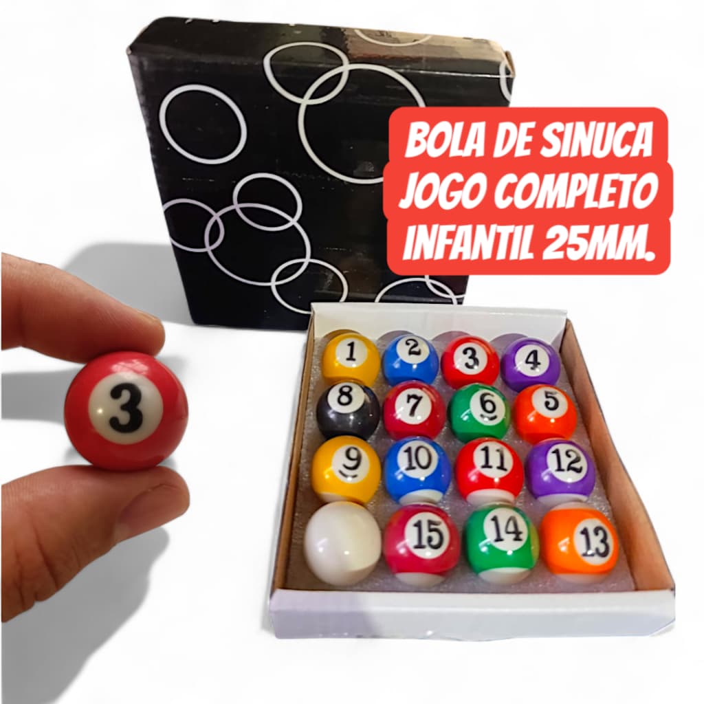 Bola De Sinuca Jogo De Bilhar Jogo De Sinuca Completo Infantil 25mm 16 Bolas