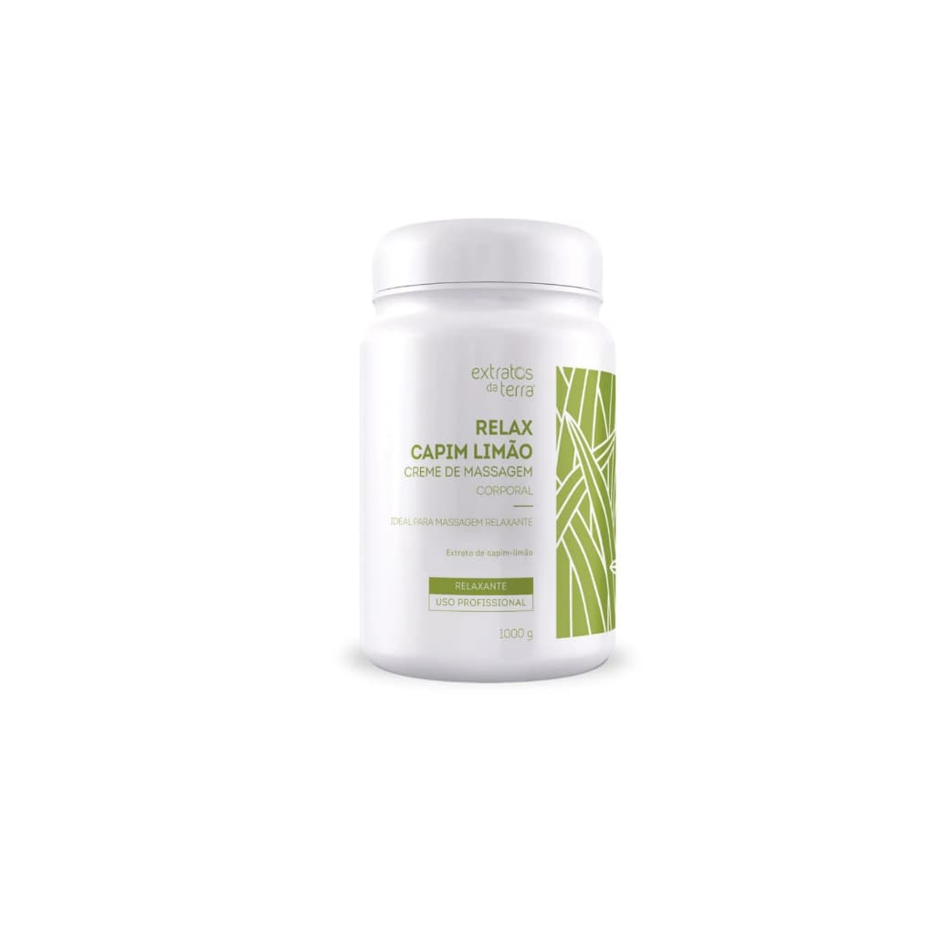Creme de Massagem Profissional Relax Capim Limão  1kg Extratos da Terra