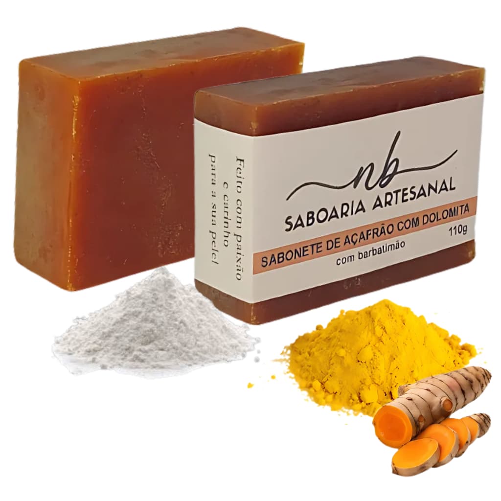 Sabonete Açafrão com Dolomita Manchas Rugas Depilação e Acne