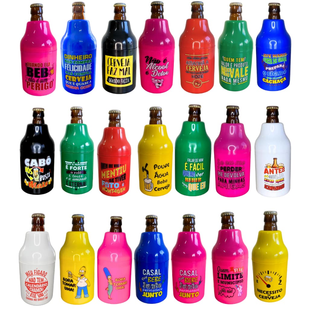 Suporte Cerveja Porta Garrafa 300ml Térmico Lata 350ml Romarinho Barrigudinha Time