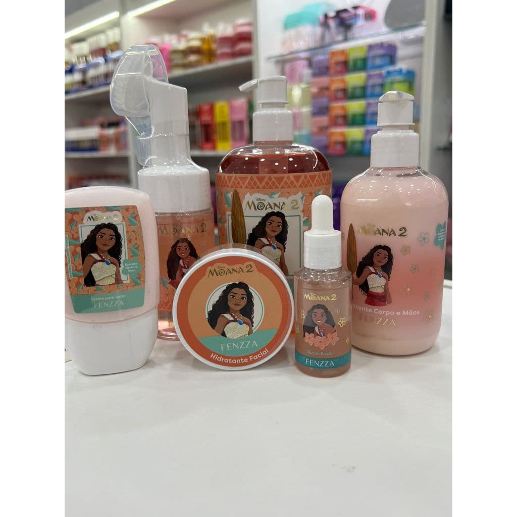 Kit Linha de Limpeza Facial e Corporal Moana 2 Disney Cheirinho de Baunilha - Fenzza