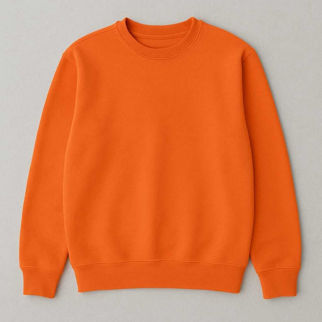 Moletom Flanelado Unissex Blusa de Frio Quentinha Gola Careca (Redonda) Masculino e Feminino P ao GG Laranja