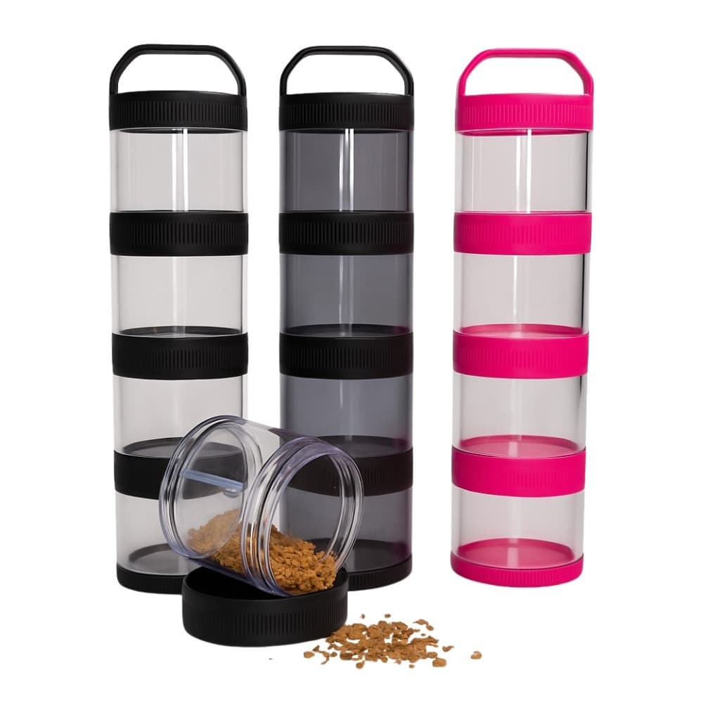 Porta Suplementos Acoplável 4 em 1 Prottector – Pó/Cápsulas - Academia e Viagem