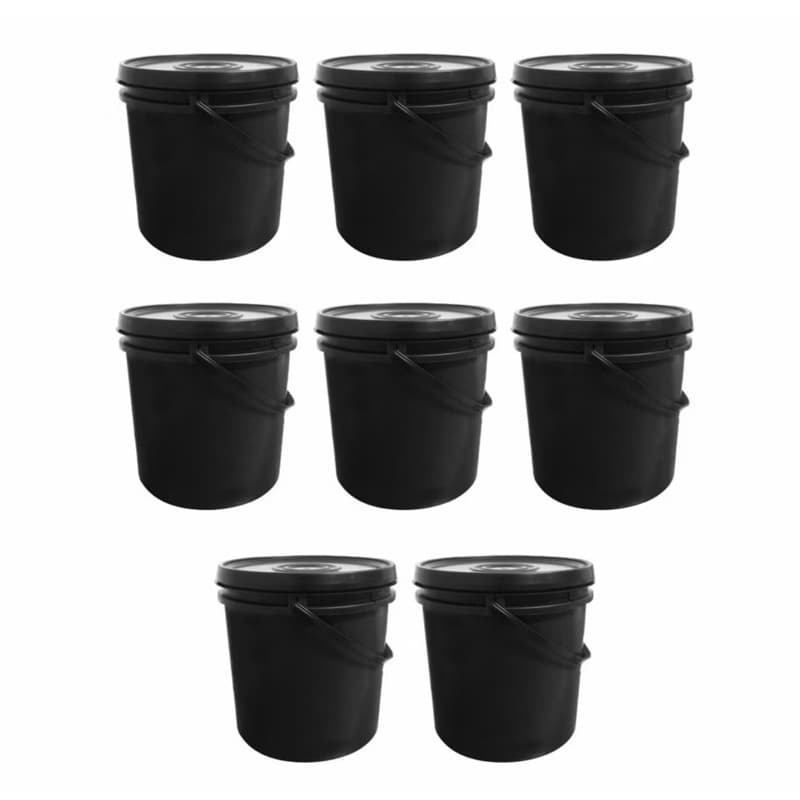 Kit 8 Baldes Industrial Tintas e Resinas 20 Litros Com Tampa E Alça