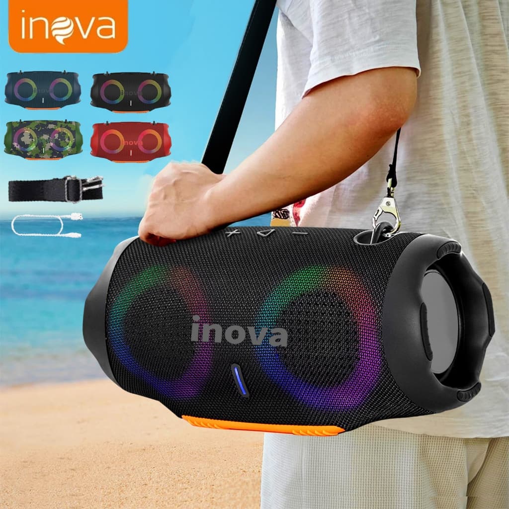 Inova caixa de som bluetooth tws Luz RGB Xtreme 4 Pen Drive FM Tipo-C Resistente A Água IPX6 Caixinha de Som Boombox