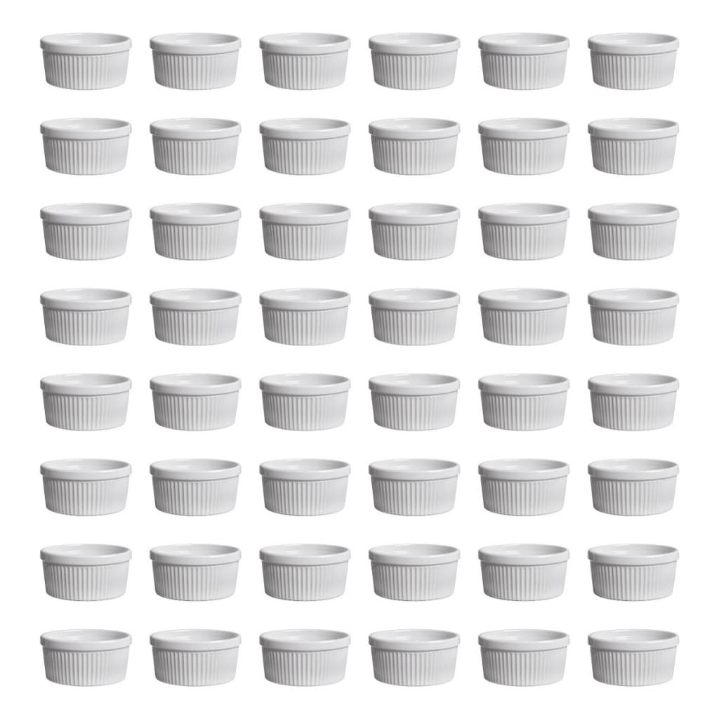 Kit com 24 Ramekin 150ml Porcelana Branco Buffet Molho Petisco