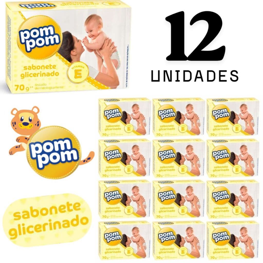 Sabonete Pompom Glicerina Hidratante Óleo de Amêndoas Recém-nascido Bebê Criança Banho Relaxante