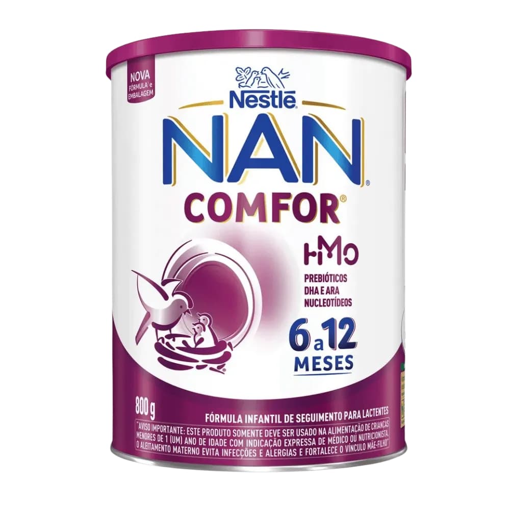 👶 NAN Comfor 800g Nestlé – Fórmula Infantil 6 a 12 Meses com Prebióticos, DHA e ARA