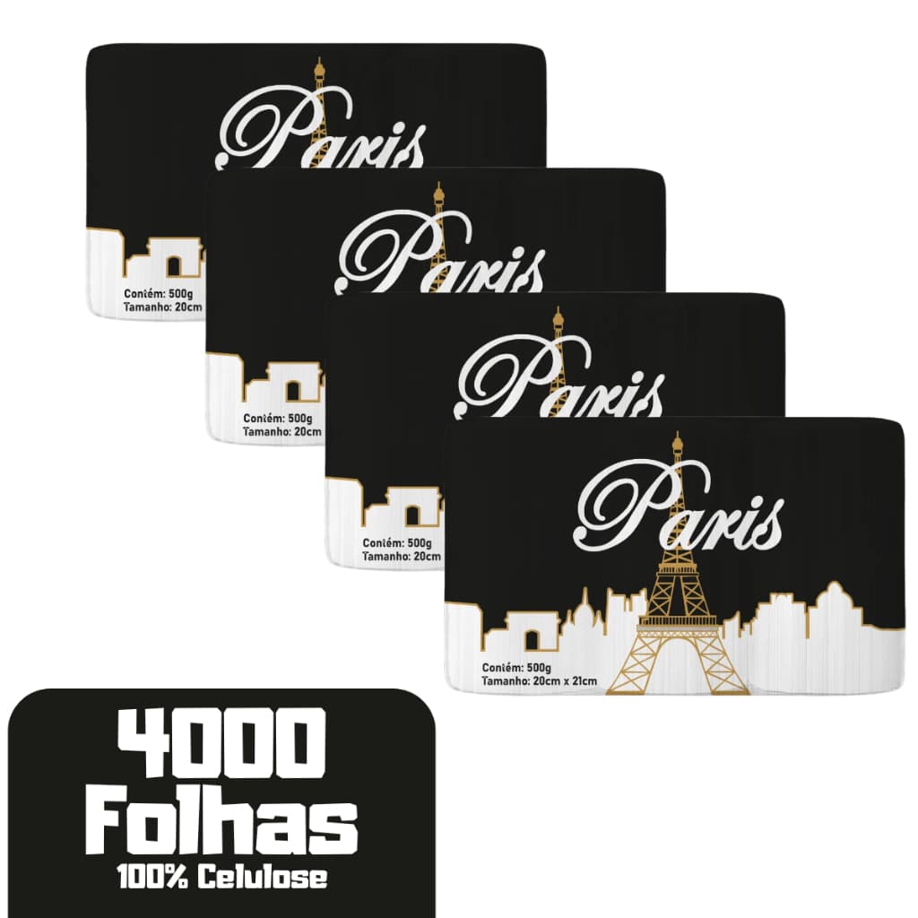 Papel Toalha Interfolha Branco 100% Virgem Paris – 500g por Pacote para uso profissional e doméstico