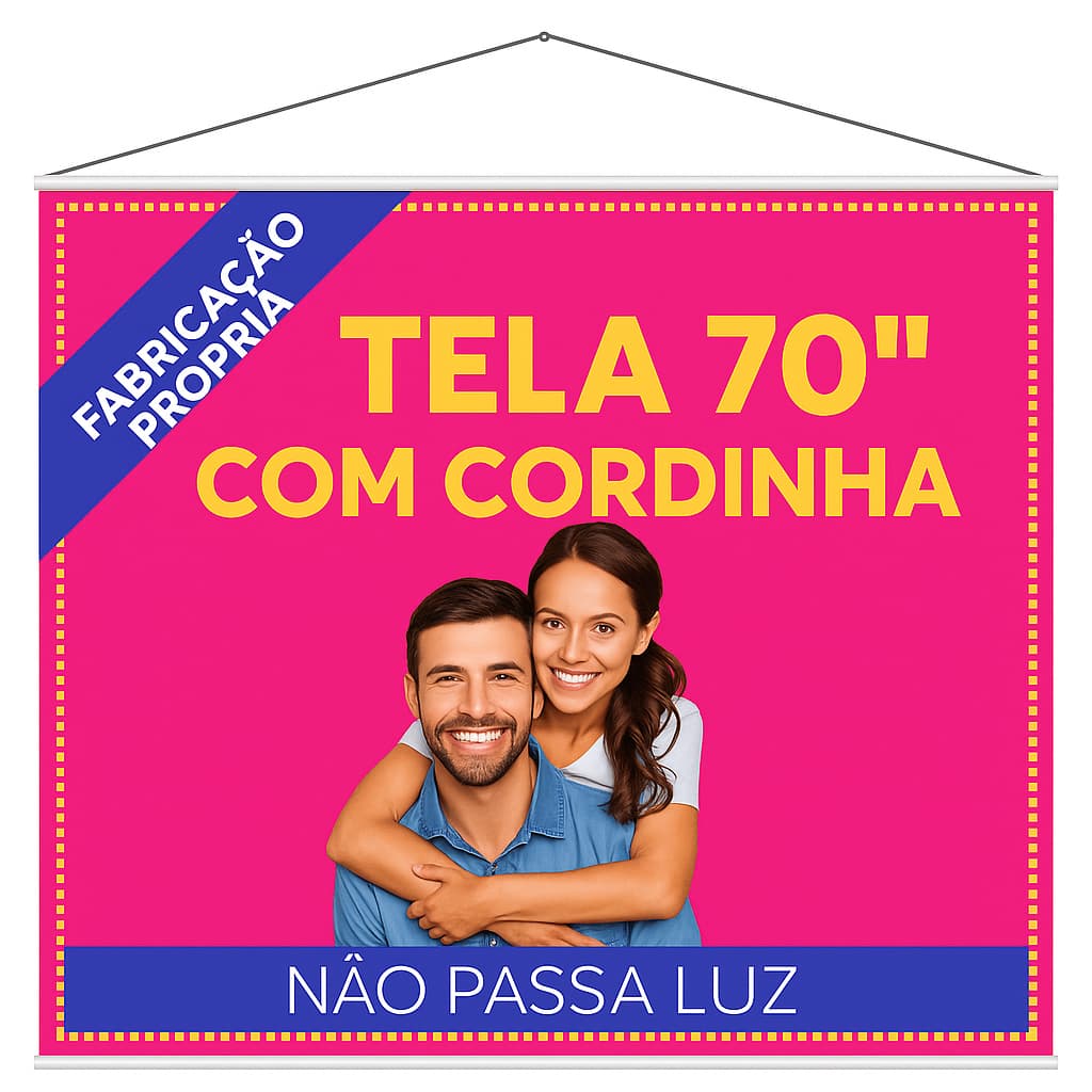 TELA DE PROJEÇÃO PARA PROJETOR COM CORDINHA DE PENDURAR OTIMA RESOLUÇÃO