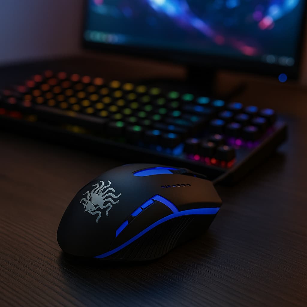 Mouse Gamer 1200 Dpi Ajustável - Ótico Com Fio Luz Led