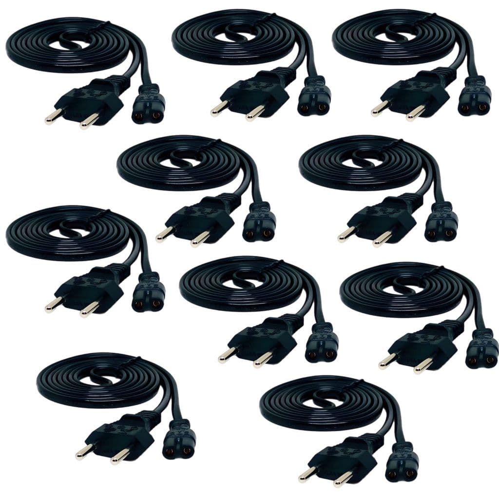 Kit 10 Cabo Força Energia Bipolar P/ Radio Impressora Tv Ps3 Ps4