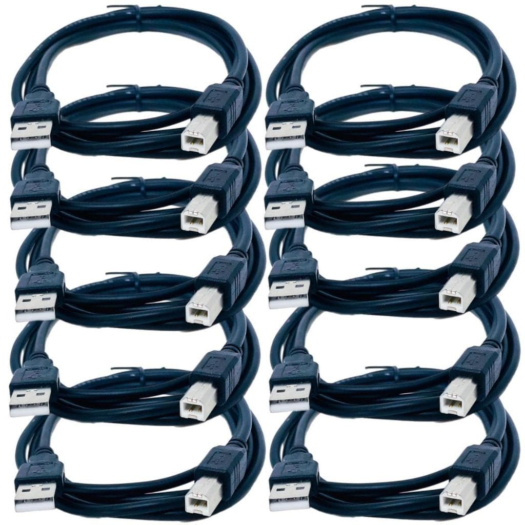 Kit 10 Cabo Usb P/ Impressora 2.0 Canon Hp Samsung Epson