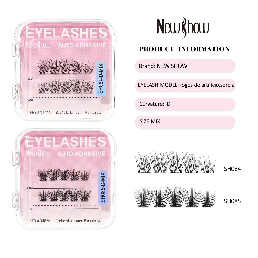 New Show Cílios Postiços Auto-Adesivos – 12 Modelos Diferentes, Sem Cola! NOVO LANÇAMENTO