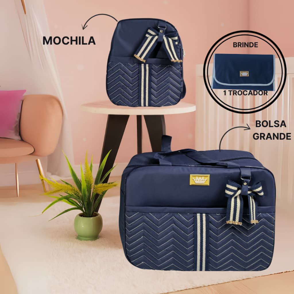 Kit Bolsa Maternidade 2 Pecas Laco mais Mimo Moyses Baby