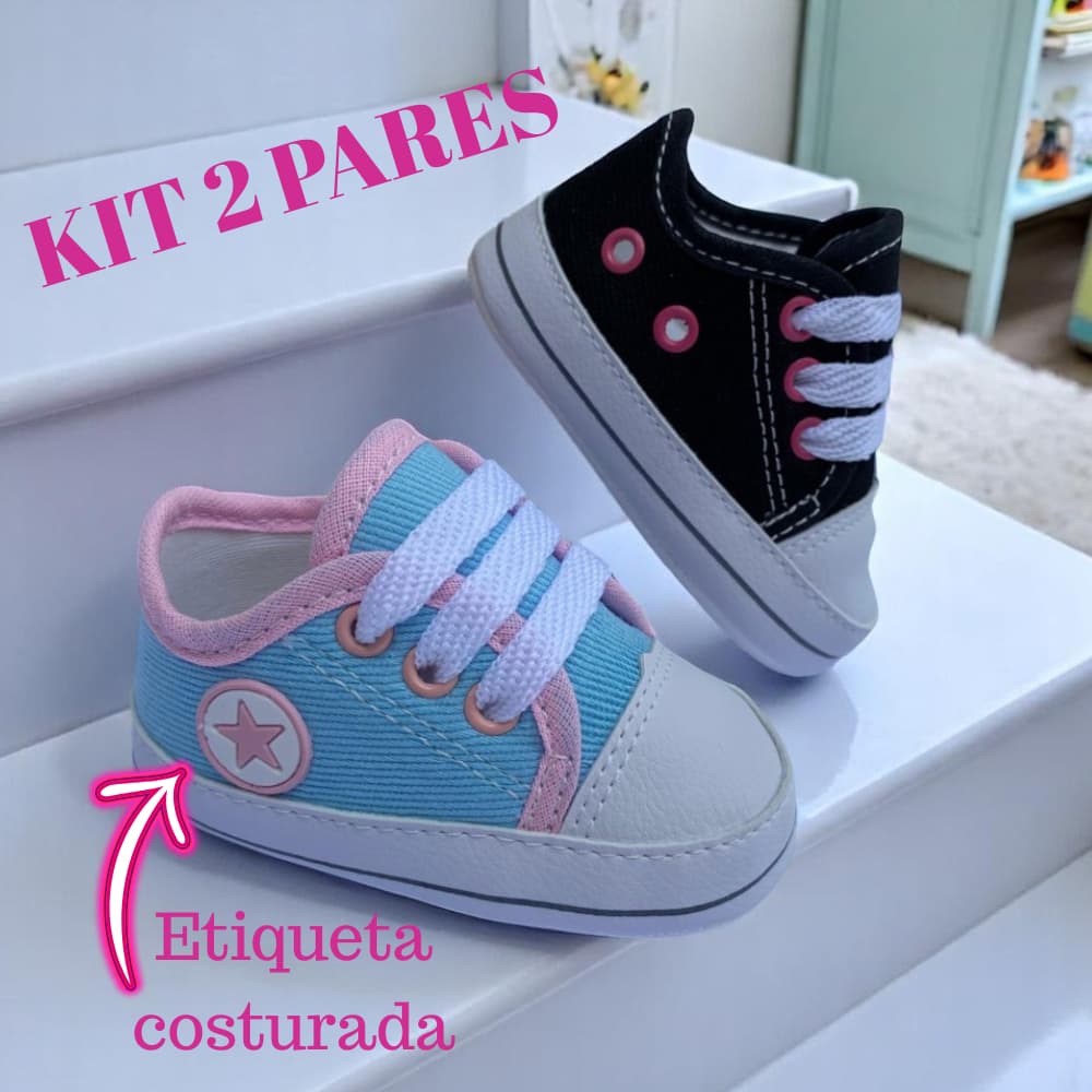 Kit 2 pares de tênis unissex de bebê asltarzinho