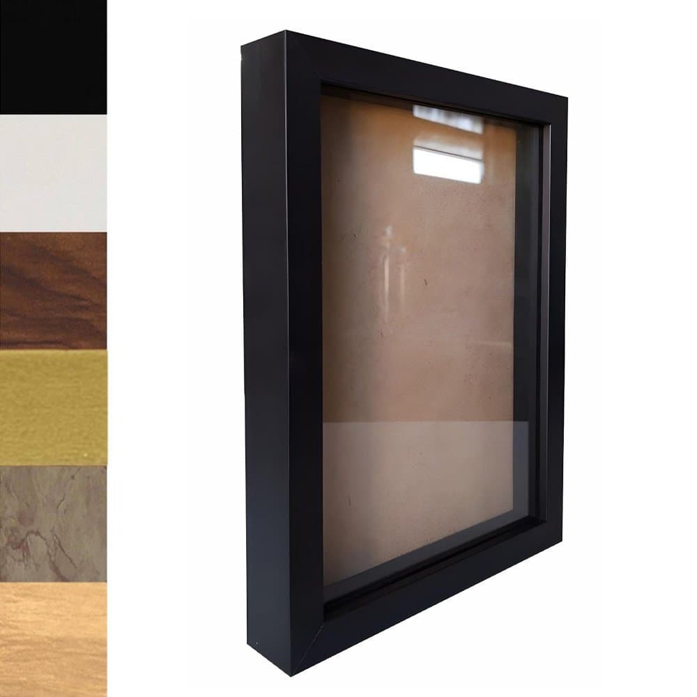 Moldura Caixa Alta com Vidro para Quadros Quilling e Scrapbook - Revestida - 1,5x3