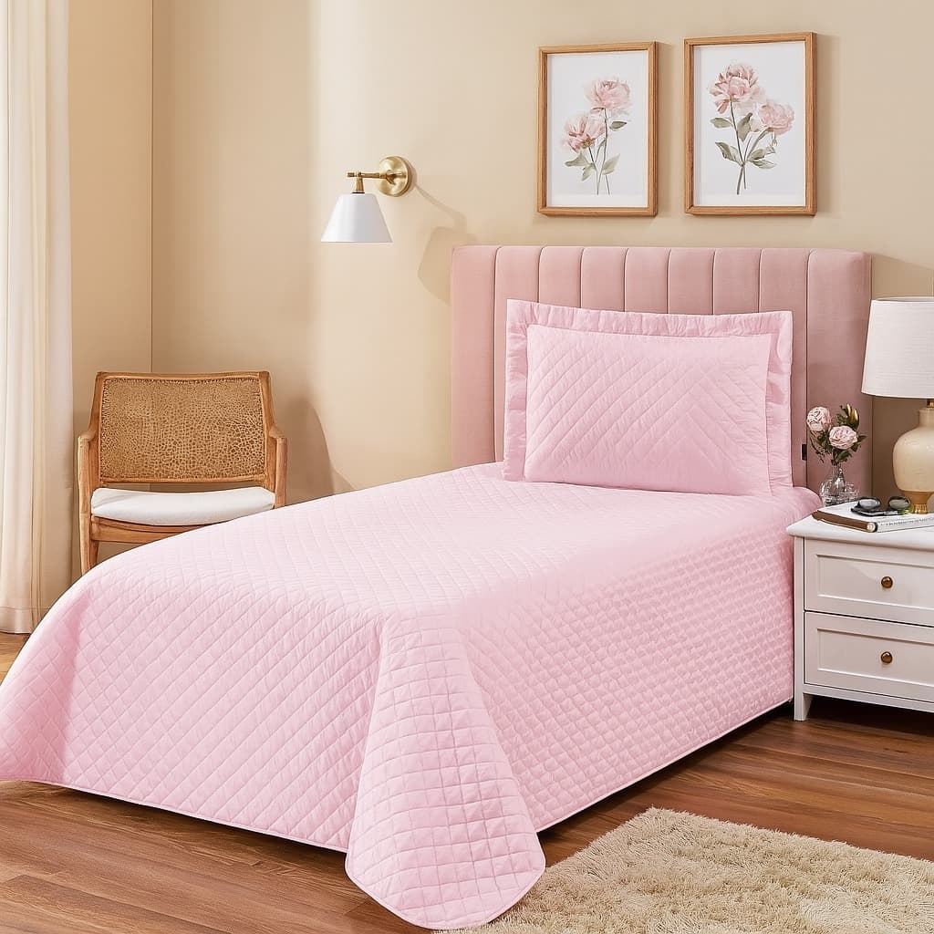 Kit Colcha Cobre-leito 2 Peças Solteiro Menina Promoção Colcha Menina Menino Protetor Colchão