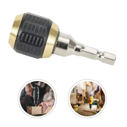 Adaptador Mandril Rápido 1/4" com Haste Hexagonal 60mm – Encaixe 6,35mm para Furadeira