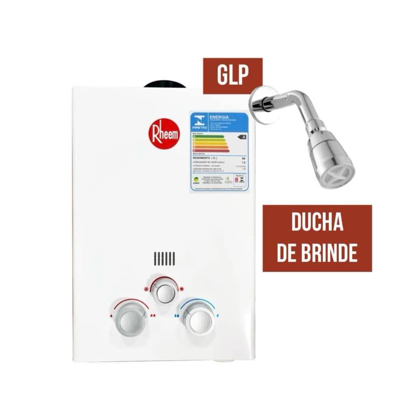 Aquecedor de água a gás Rheem 7 litros GLP ( gás de botijão ). Lançamento.