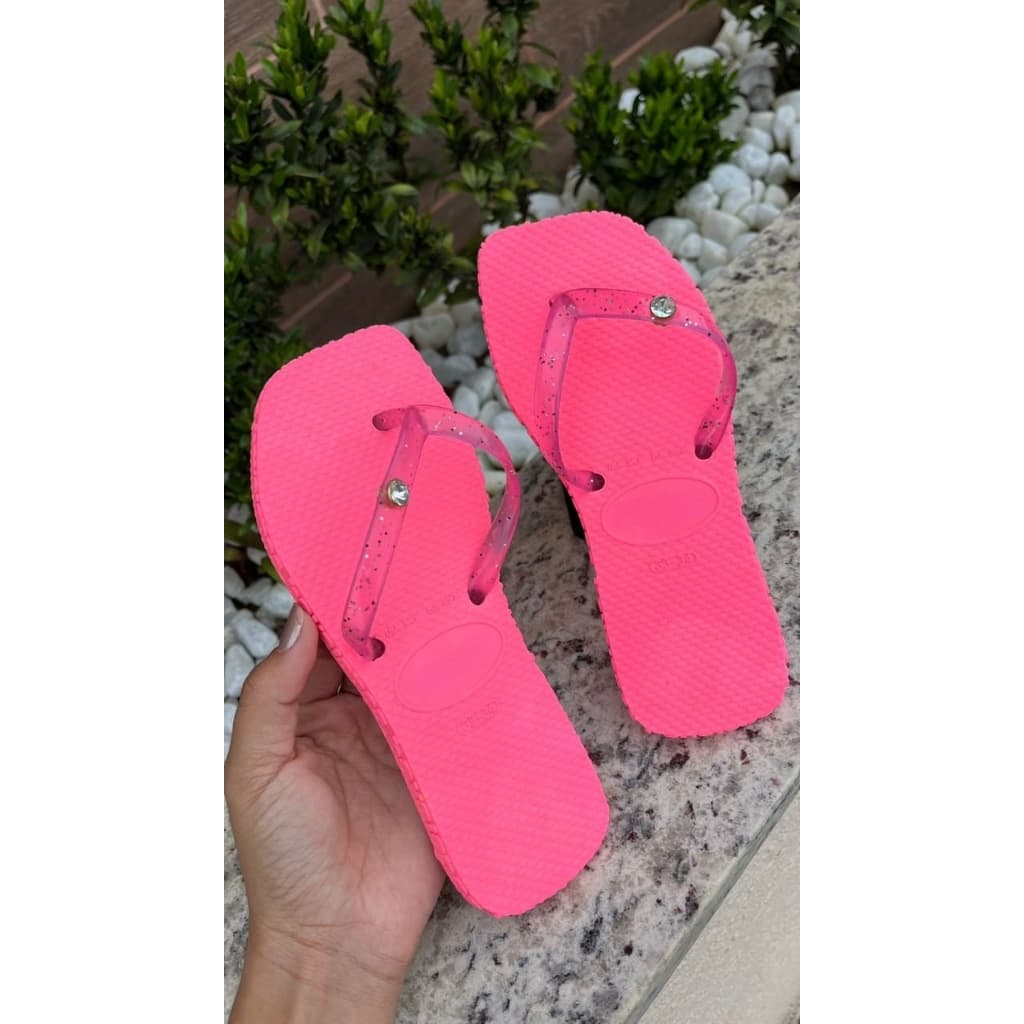 Chinelo de Dedo Sandália Yasmim Casual Adulto Feminina com Gliter Diversas Cores