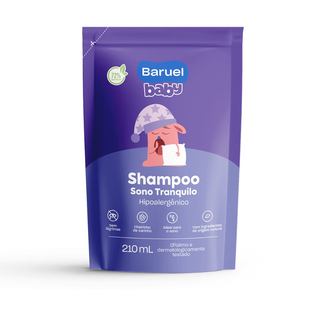 Shampoo Sono Tranquilo Refil Baruel Baby 210ml