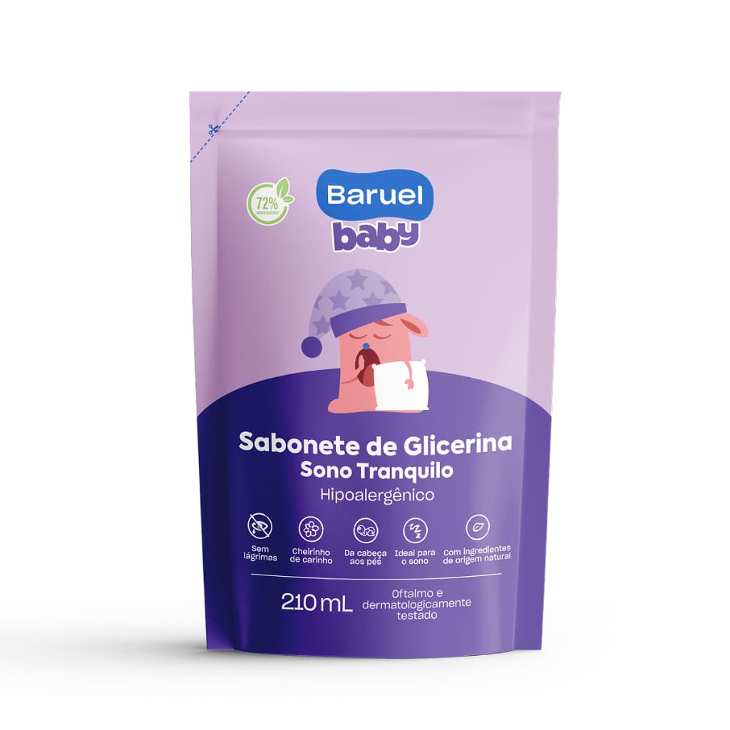 Sabonete Líquido Infantil Baruel Baby Sono Tranquilo Refil 210ml