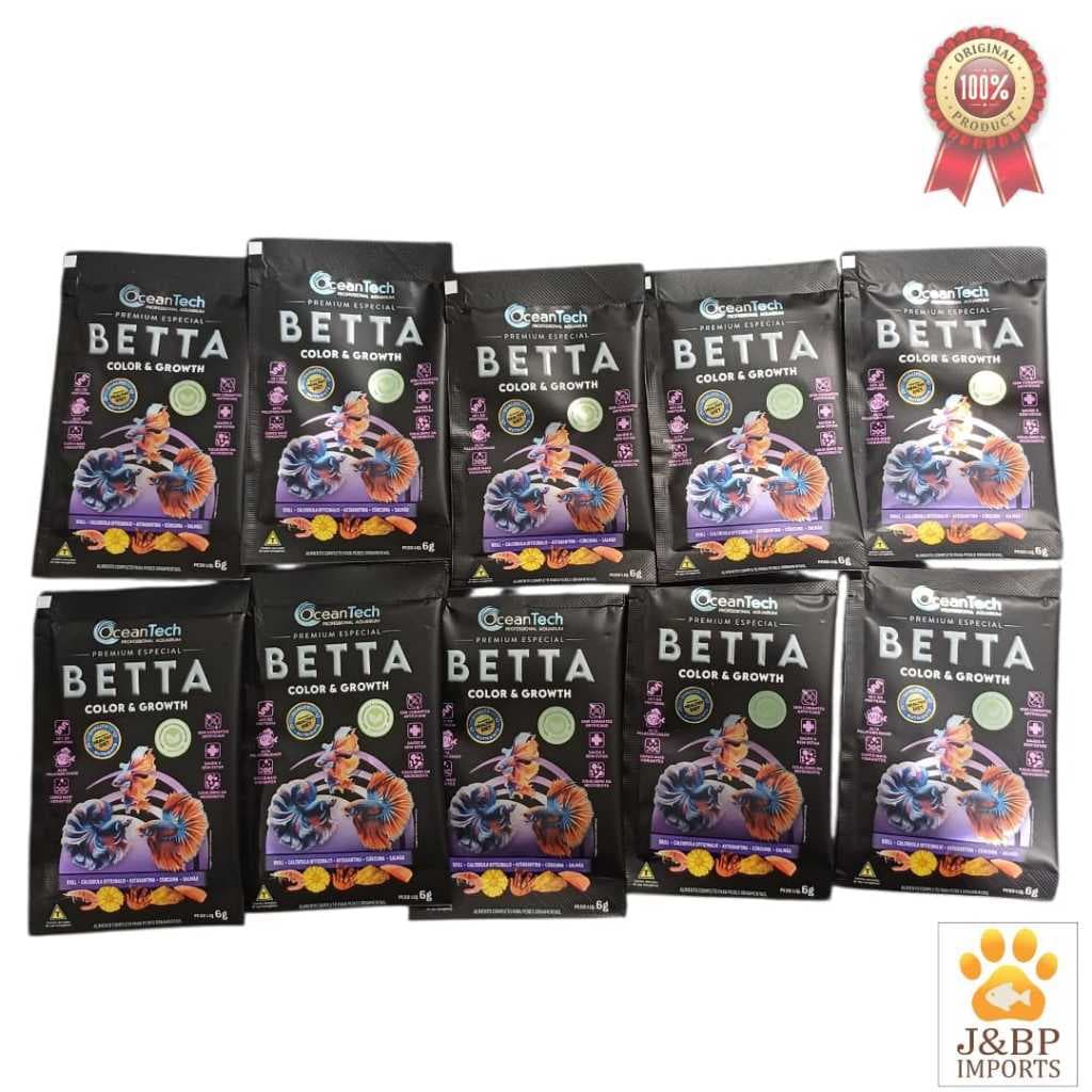 Ração Ocean Tech Betta e Pequenos Carnívoros | Kit 10 • Kit 30 (c/ Display) | Distribuidor Oficial!
