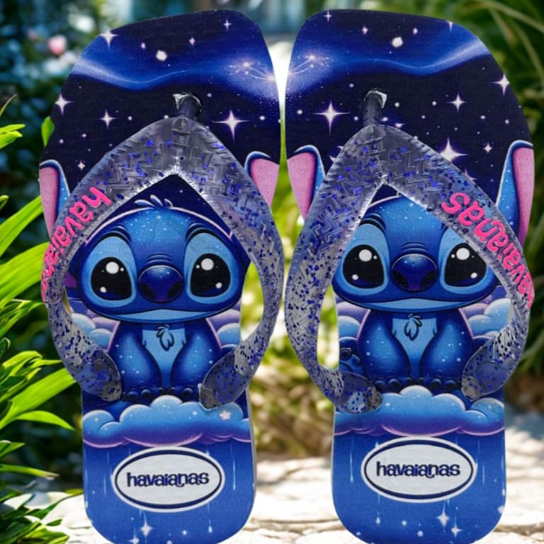 Chinelo Infantil de Menina do 25 26 27 28 29 30 31 32 Personagens Fofos Stitch Minney Super Leve Confortável Verão Kids
