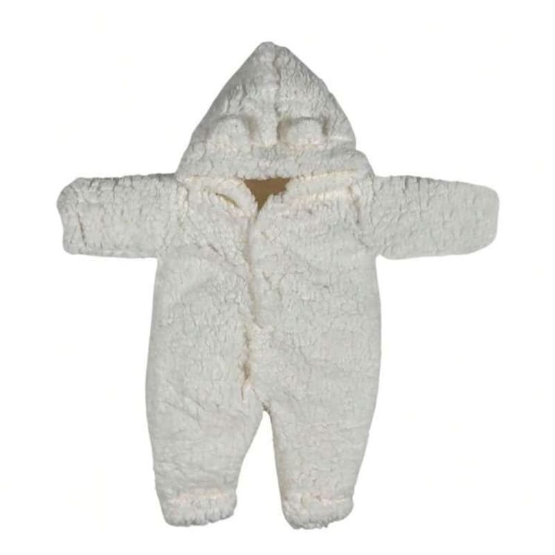 Macacão bebê carapinha com capuz e orelhinhas, tamanhos Rn ao 1 ano