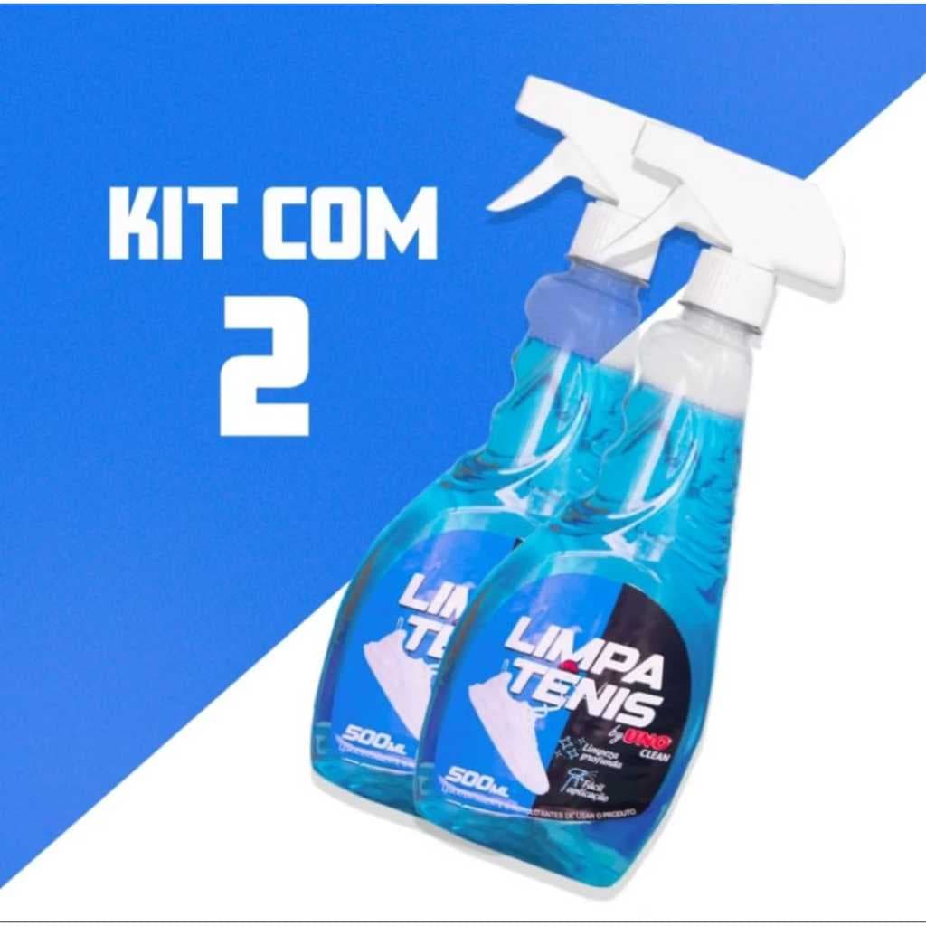 Kit 2 Limpa Tênis 500ml Limpeza Profunda Imediata Tira Manchas limpador Sapatos Branco