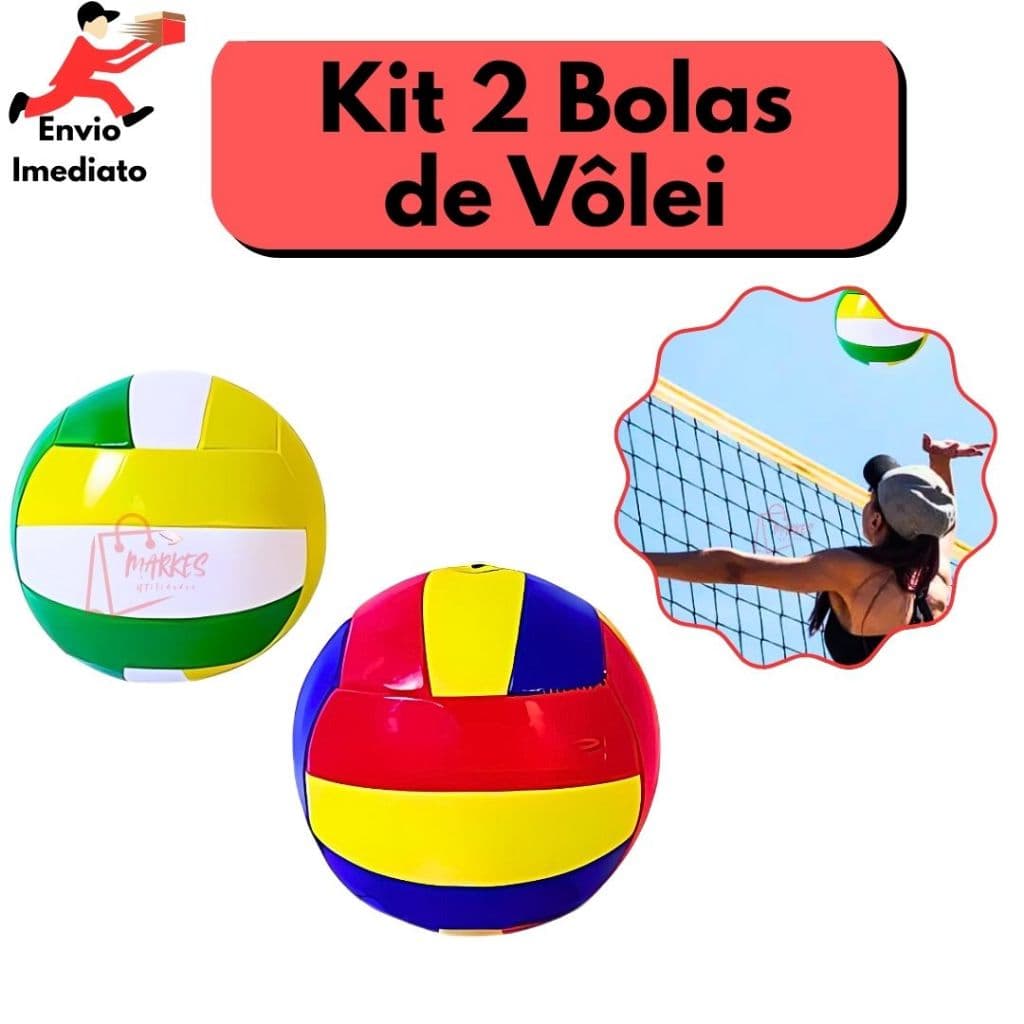 Kit 2 Bolas De Vôlei De Quadra Areia Praia Oficial Tamanho N5 Profissional Esporte Diversão
