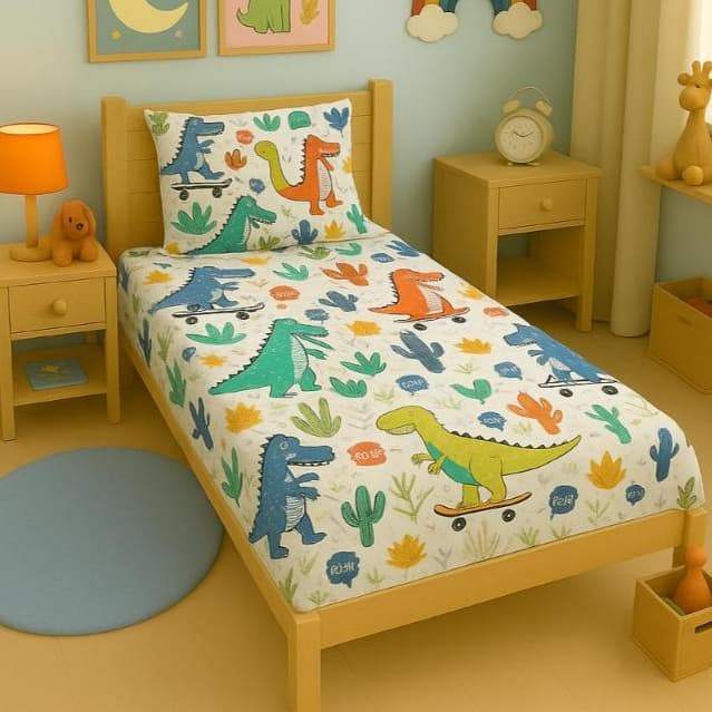 Jogo de Lençol Infantil Solteiro 02 Peças Microfibra Estampada Estampas Para Menino e Menina