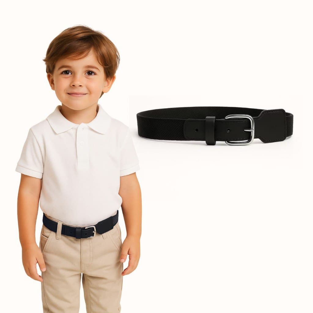 Cinto Infantil Social Preto e Outras Cores Elástico Piteira em Couro Esporte Fino Ajustável Bebê Criança  Festa Batizado