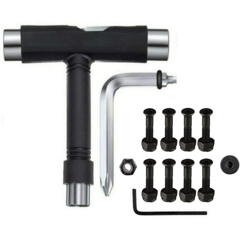 Chave De Skate T Manutenção E Montagem + Parafuso Base Allen com porca 10mm