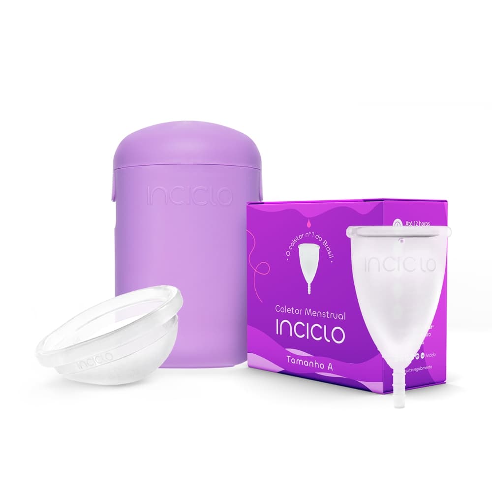 Kit Coletor Menstrual + Disco Menstrual + Cápsula Esterilizadora Inciclo Reutilizável Silicone