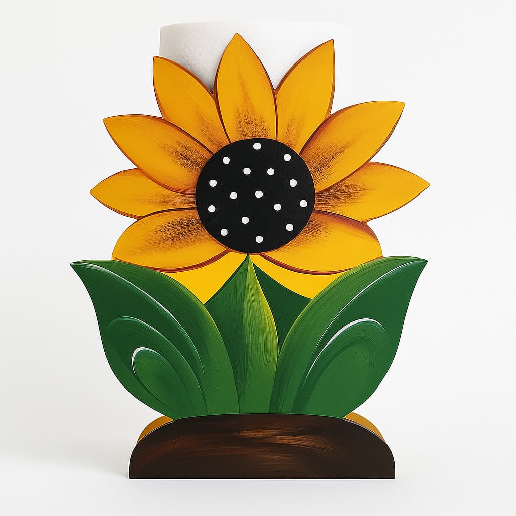 Porta PAPEL TOALHA de Mesa MDF Artesanal | Decoração de Cozinha com Arara, Galinha, Girassol ou Maçã