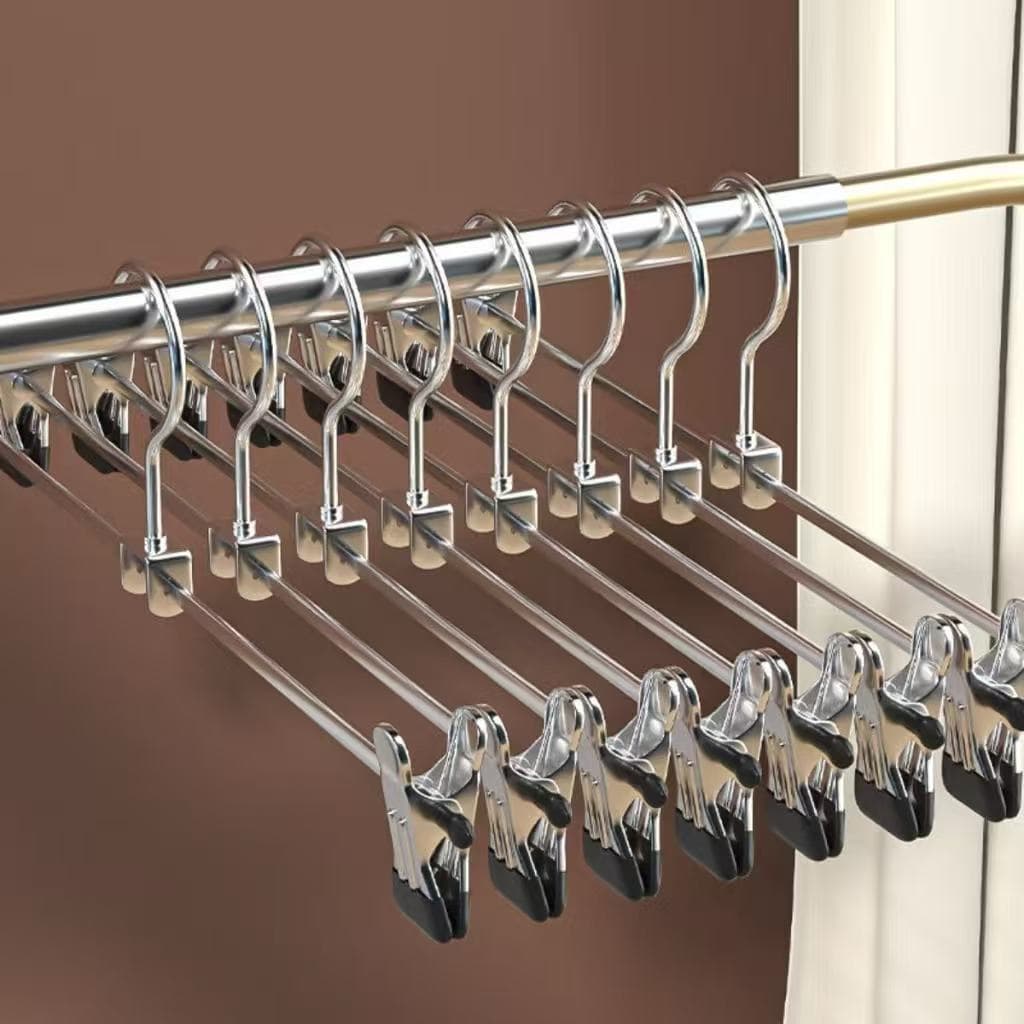 Cabides Presilha Metal Cromado Premium Para Saia Calça Bermuda Vestido