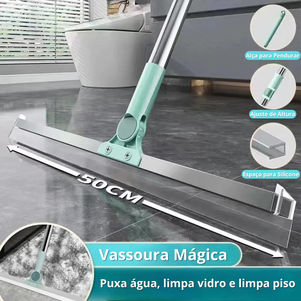 Rodo Mágico ou Vassoura mágica 2 em 1 Vassoura Mágica Rodo Tira Pelo Limpa Vidro Silicone