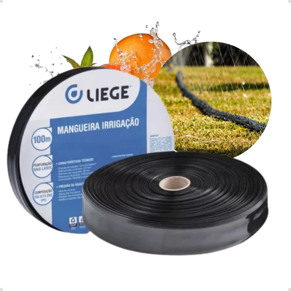 Mangueira Irrigação Microperfurada Liège Tipo 1 Ou 2 100m Hortas Gramado Jardim Plantas