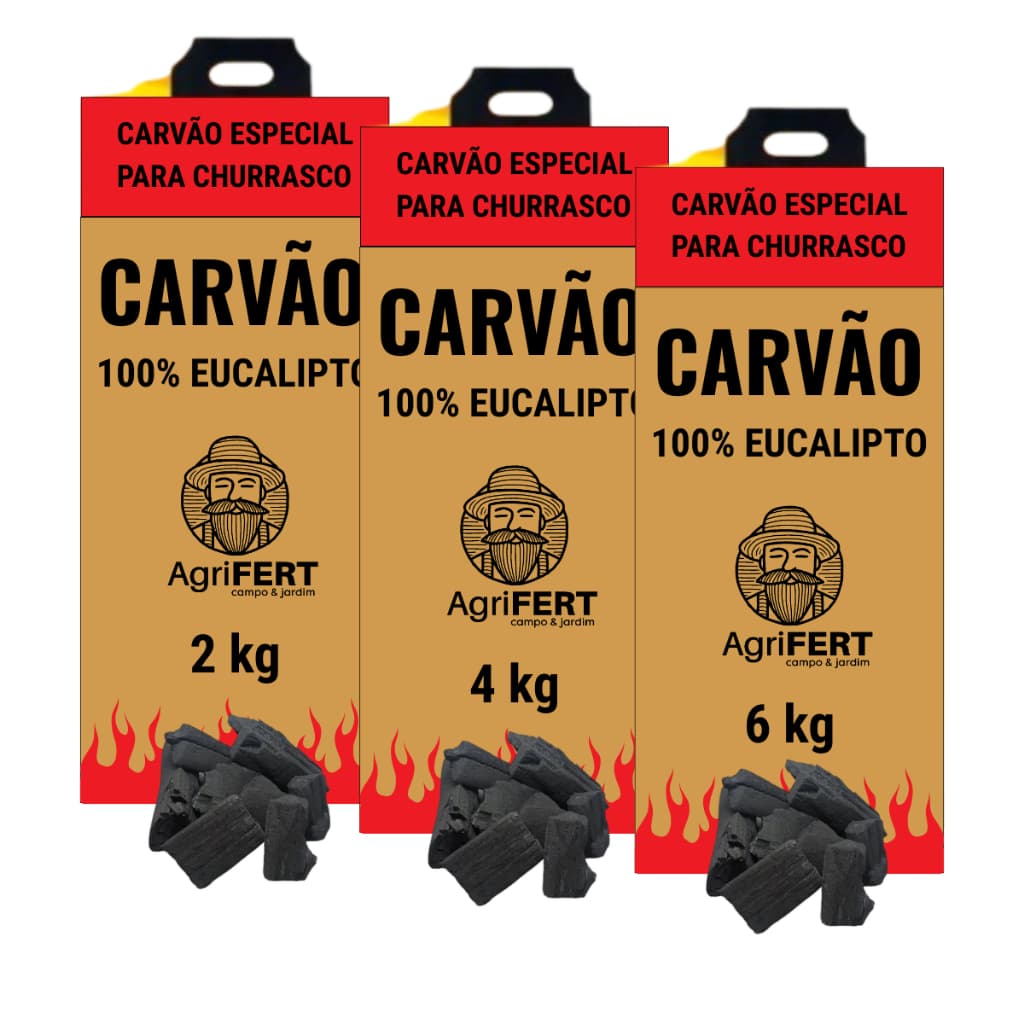 Carvão Vegetal Ecológico de Eucalipto Reflorestado 100% Orgânico Para Churrasco Profissional