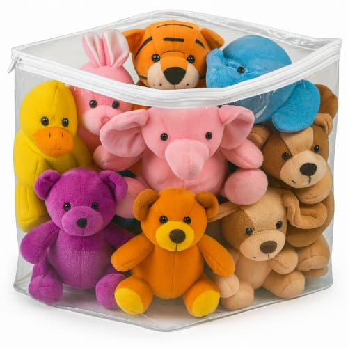 Kit 5 Saco Organizador Multiuso Brinquedo Guarda Roupa Porta Tudo Pvc e Ziper