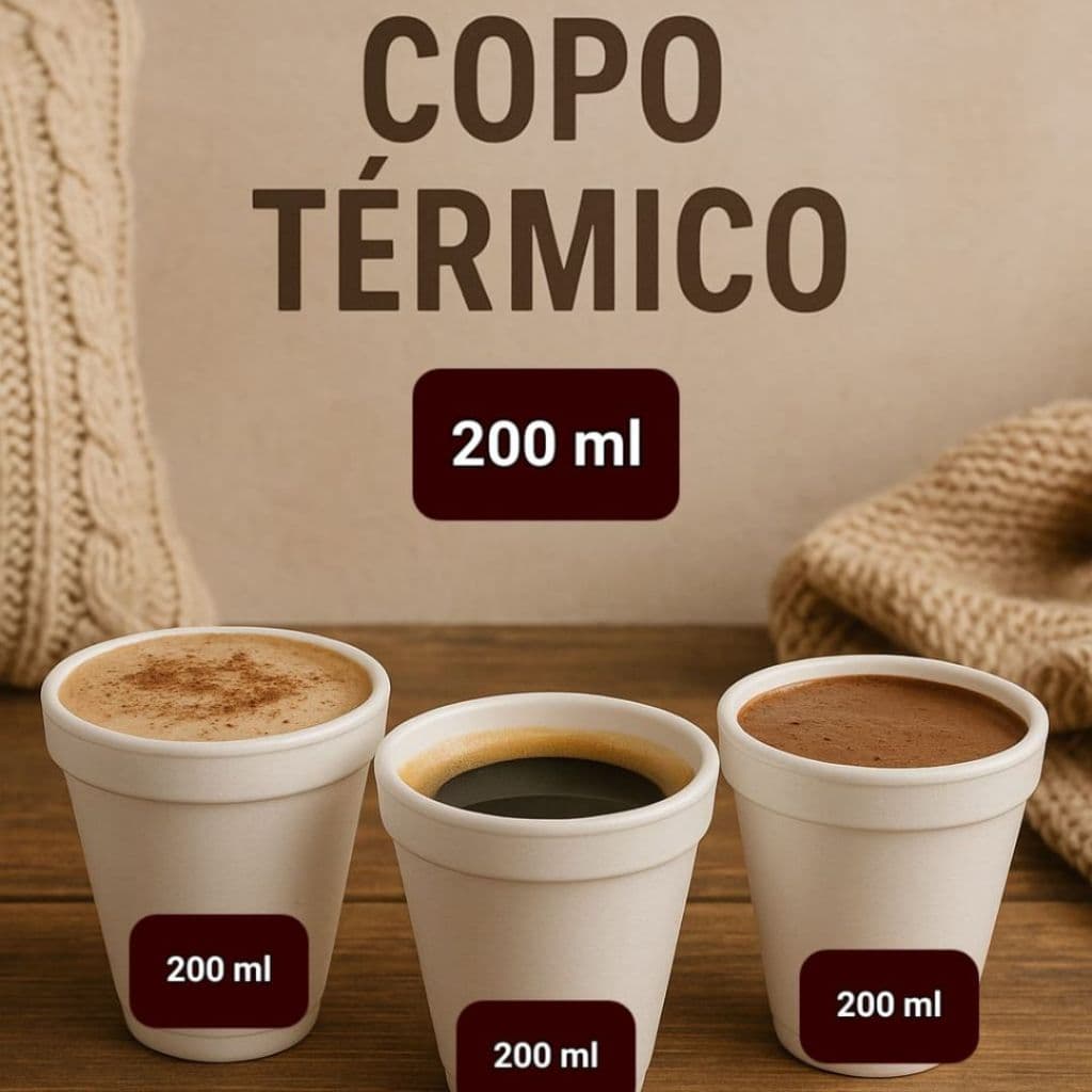 Copo Isopor de 200ml Térmico Para Café Descartável Bebidas Quentes e Frias com 50 - 100 Unidades