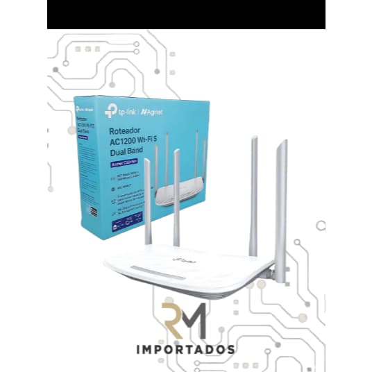 Roteador TP-Link EC220-G5 AC1200 Gigabit 4 Antenas Alta Velocidade Wi-Fi Rápido com App LAN Gigabit