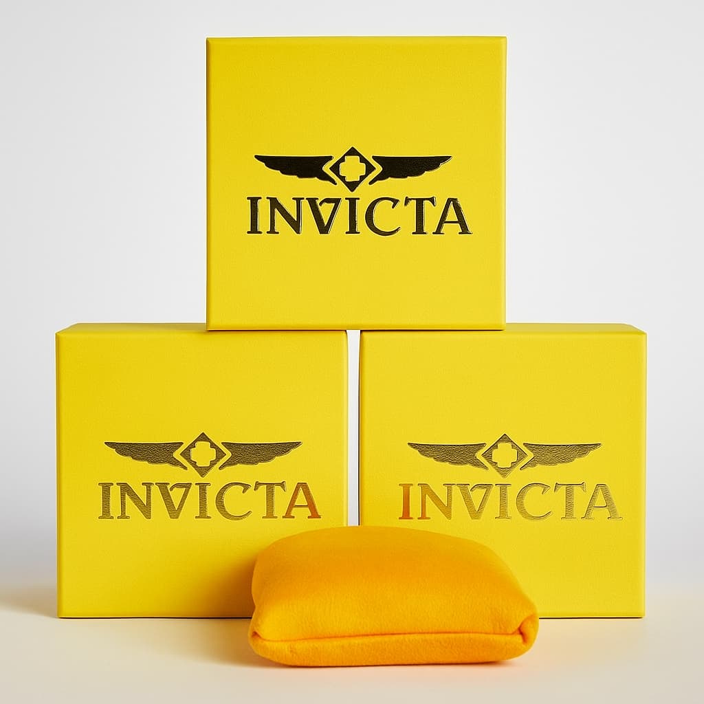 Caixa invicta para relógios amarela