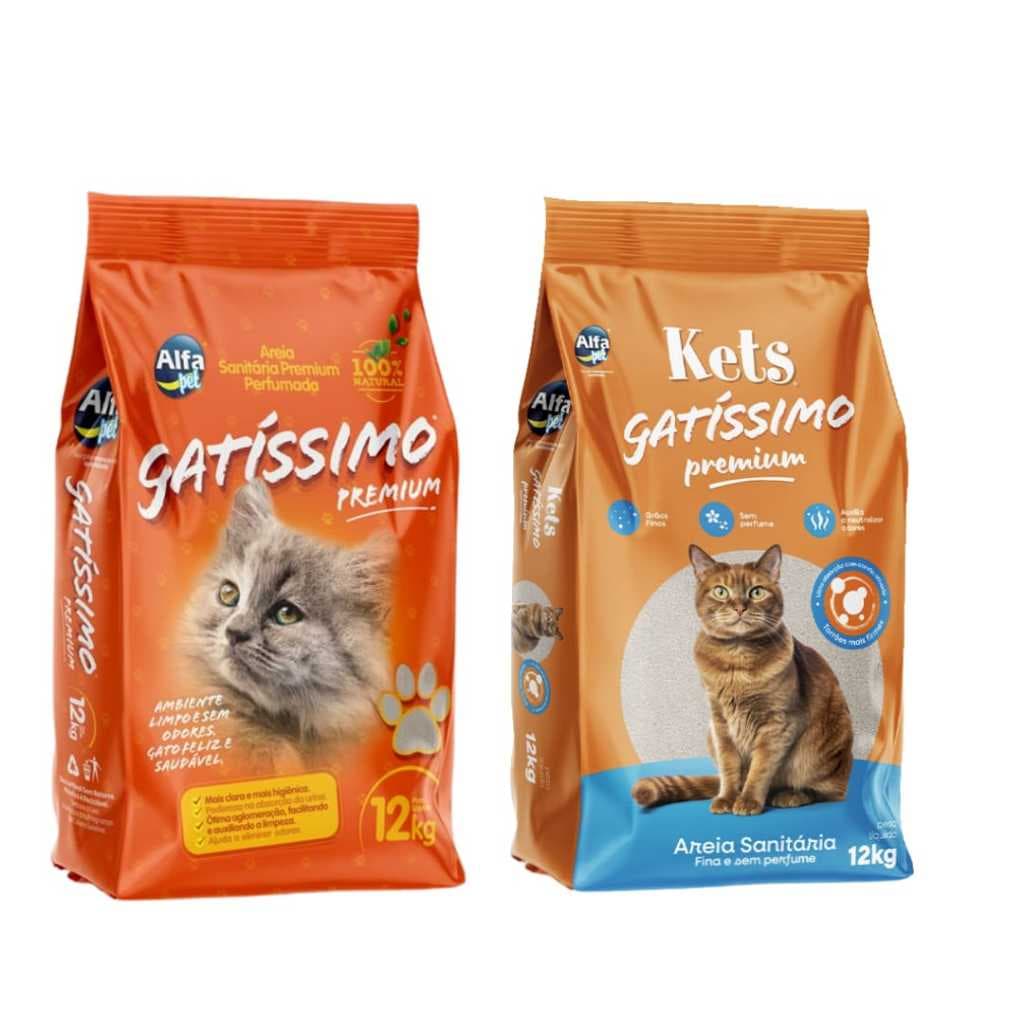 Areia Sanitária Higiênica Para Gatos Anti Odor Gatíssimo Pacote de 12kg