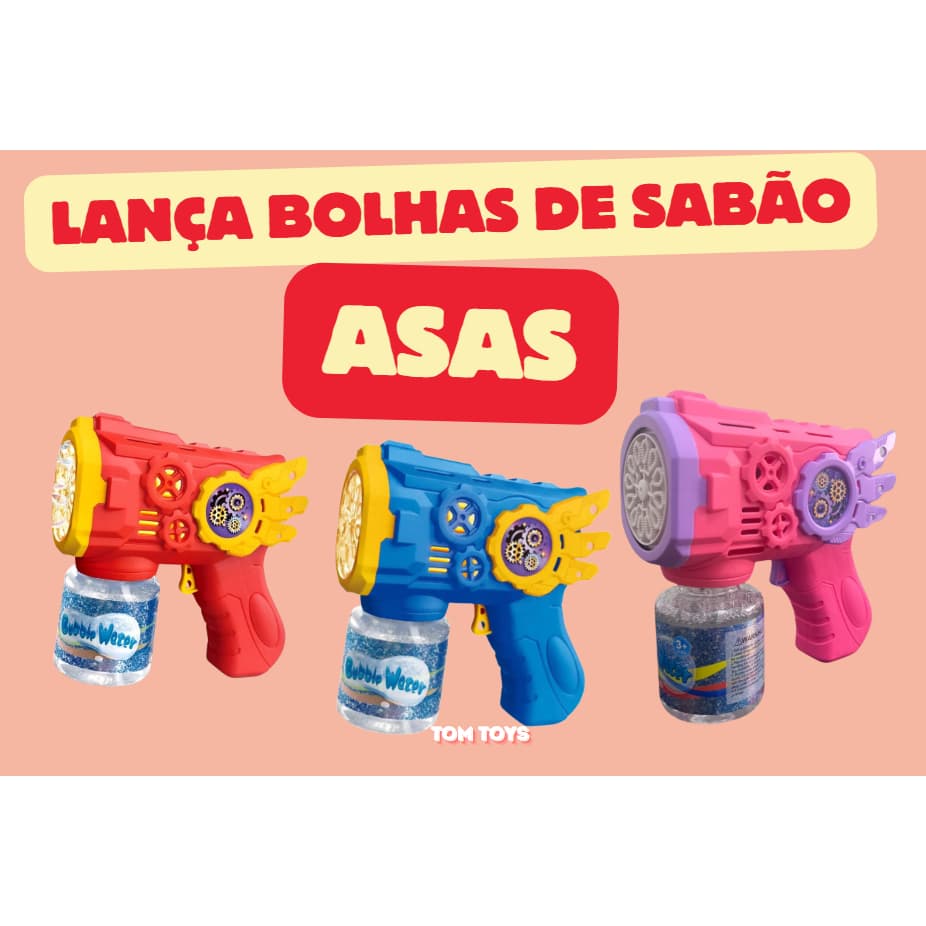 Brinquedo pistola lança bolha de sabão automática ASAS com led ou Máquina De Bolhas de Sabão 10 Furos