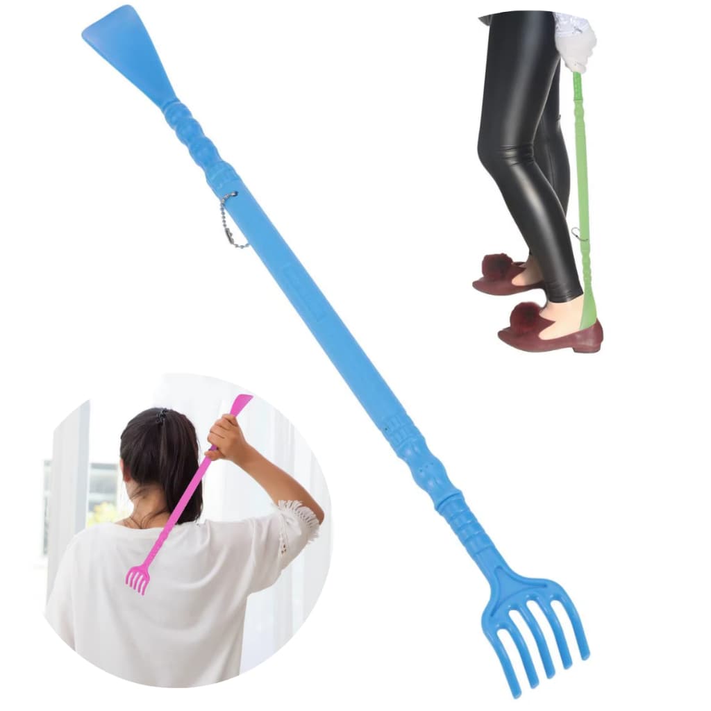 Coçador de Costas e Calçador de Sapatos Mãozinha Plástico 47cm