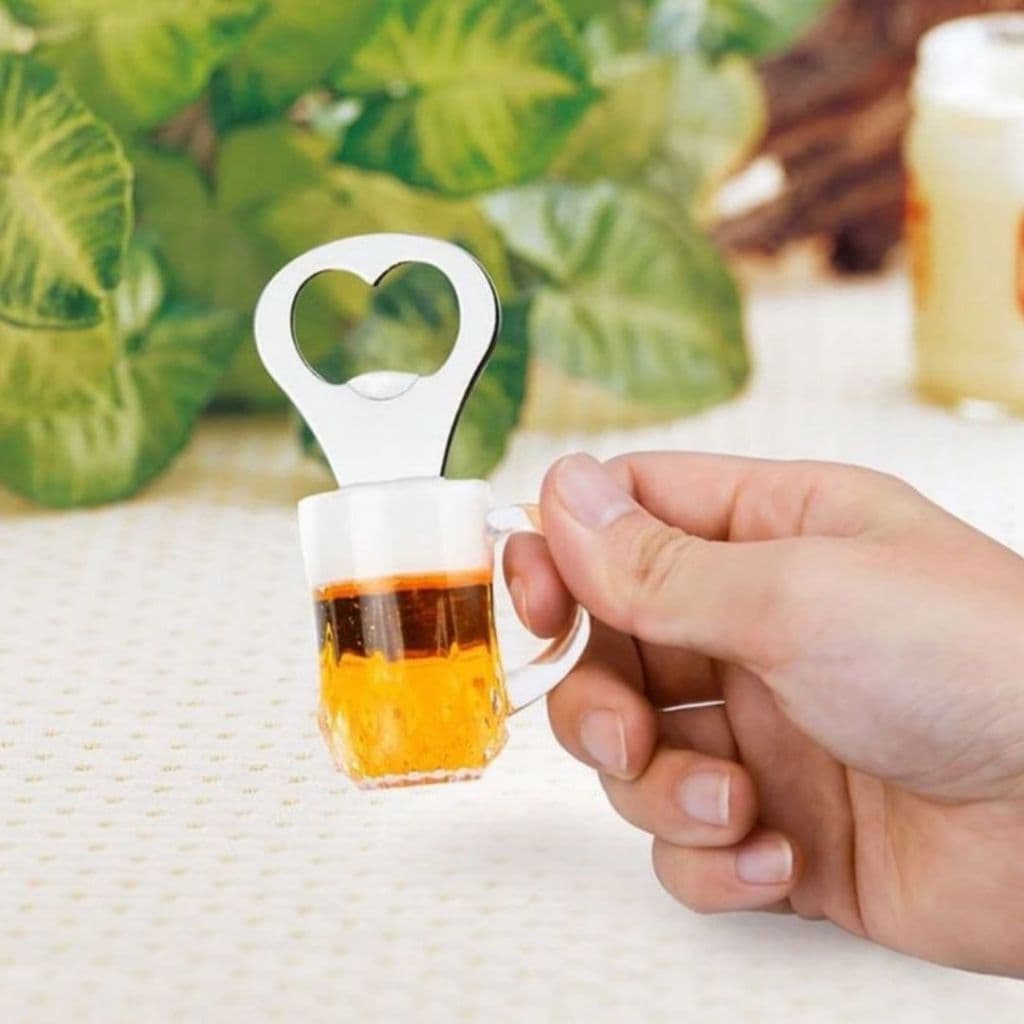 10un Abridor De Garrafa Formado Caneca De Chopp Cerveja com Imã Aço Inoxidável Lembrancinha