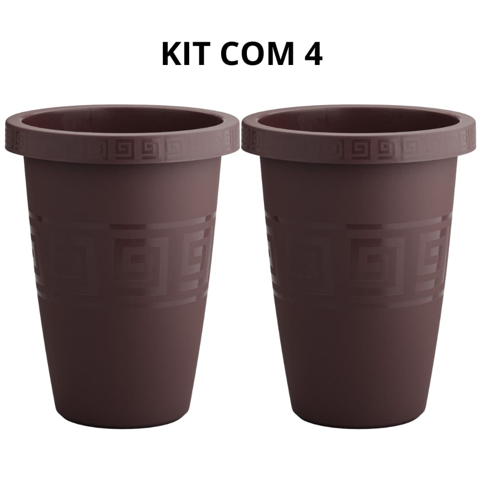 Kit 4 Vasos Gregos Coluna 32Lts Reforçado Jardim